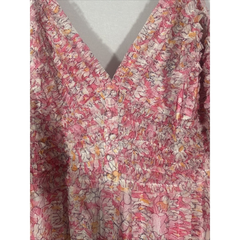 NWT Mac Duggal [ 12 ] 8012 Floral V-Neck Floral A line Midi Dress In Pink #S1938 - Picture 12 of 16